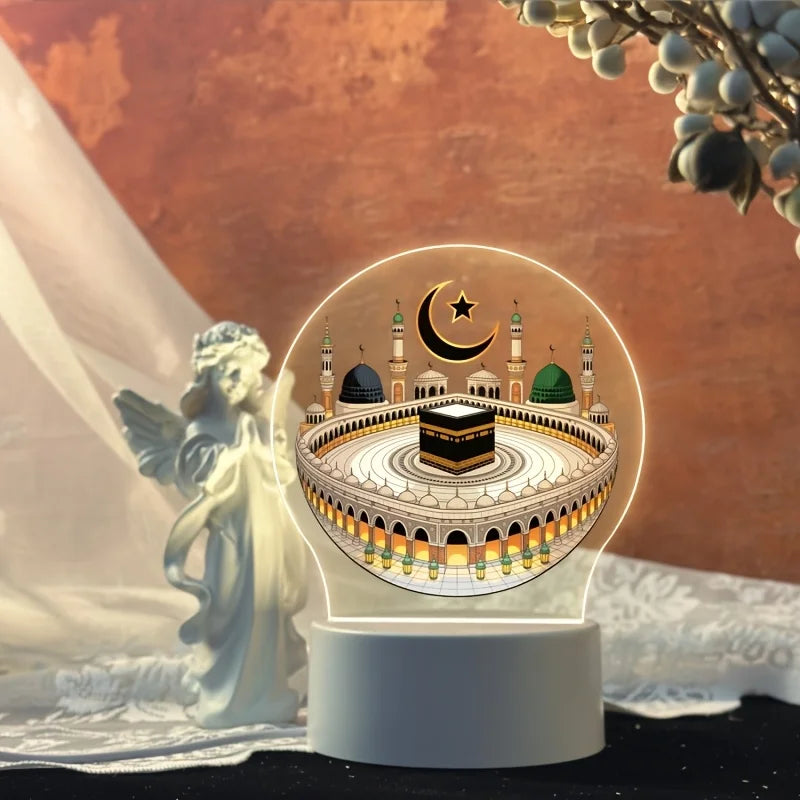 An Acrylic LED Night Light Featuring the Great Mosque of Mecca and the Kaaba; USB-Powered, Making It Perfect for Prayer Rooms. 𝟐% 𝐨𝐟 𝐞𝐯𝐞𝐫𝐲 𝐩𝐮𝐫𝐜𝐡𝐚𝐬𝐞 𝐠𝐨𝐞𝐬 𝐝𝐢𝐫𝐞𝐜𝐭𝐥𝐲 𝐭𝐨 𝐜𝐡𝐚𝐫𝐢𝐭𝐲.