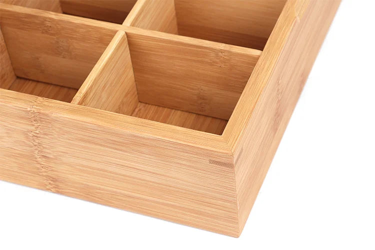 8-compartment bamboo tea box Handmade Storage Box Eco-Friendly Natural Home and Home Decor Wholesale from Vietnam