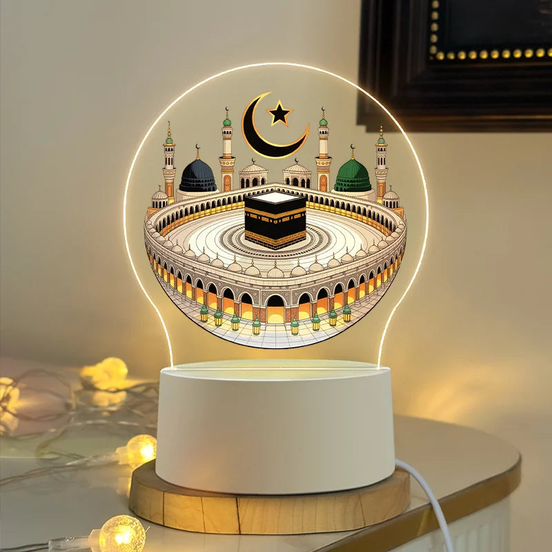 An Acrylic LED Night Light Featuring the Great Mosque of Mecca and the Kaaba; USB-Powered, Making It Perfect for Prayer Rooms. 𝟐% 𝐨𝐟 𝐞𝐯𝐞𝐫𝐲 𝐩𝐮𝐫𝐜𝐡𝐚𝐬𝐞 𝐠𝐨𝐞𝐬 𝐝𝐢𝐫𝐞𝐜𝐭𝐥𝐲 𝐭𝐨 𝐜𝐡𝐚𝐫𝐢𝐭𝐲.