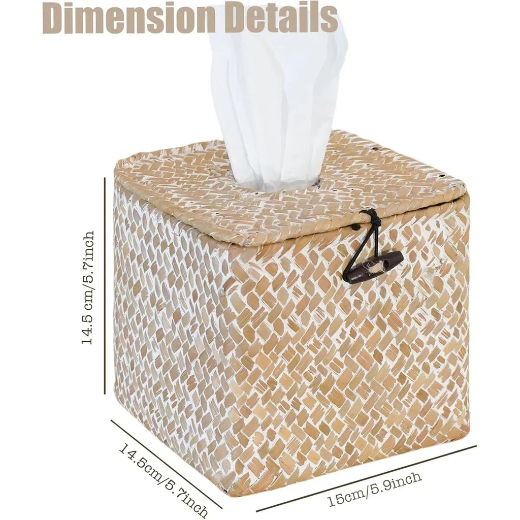 Handwoven Seagrass Tissue Box Cover Handmade Storage Box Eco-Friendly Natural Home and Home Decor Wholesale from Vietnam