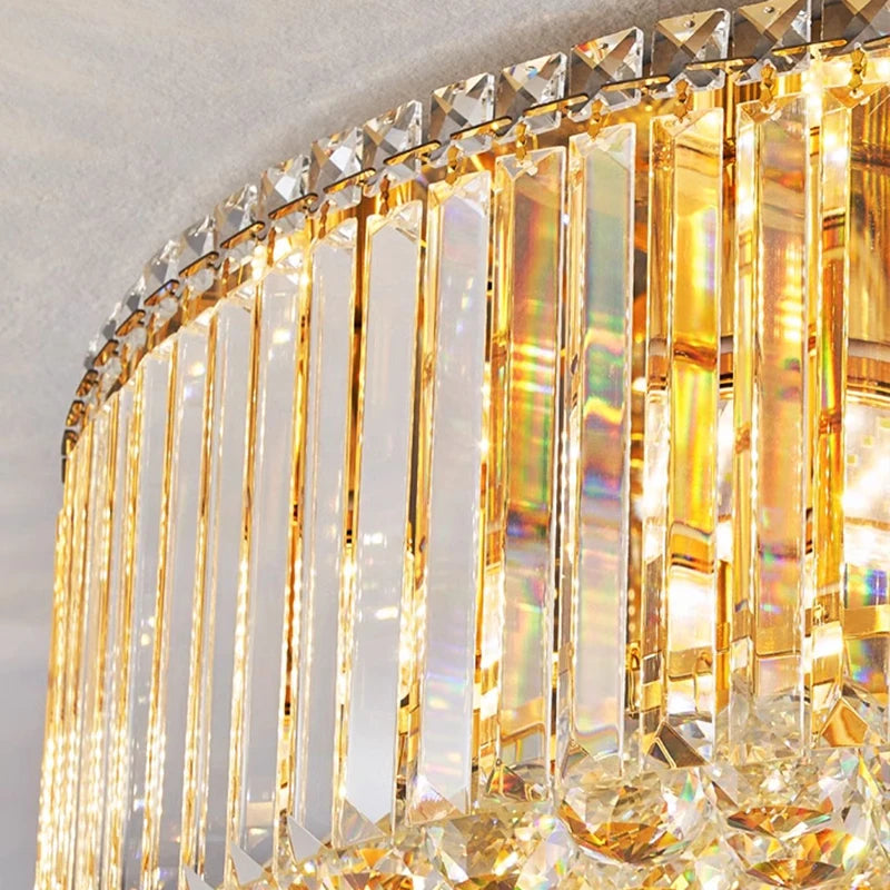 Post-Modern Classic Design Round Chrome Crystal Ball Luxury Ceiling Chandelier for Hotel Room Wedding Decoration Villa Led Light