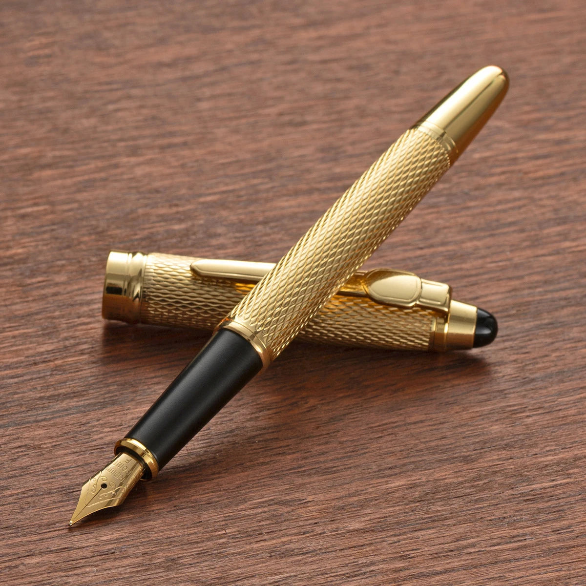Wholesale Custom Logo Luxury New Design Piston Fountain Pen High Quality Business Metal Brass with Gold Stainless Steel Tip