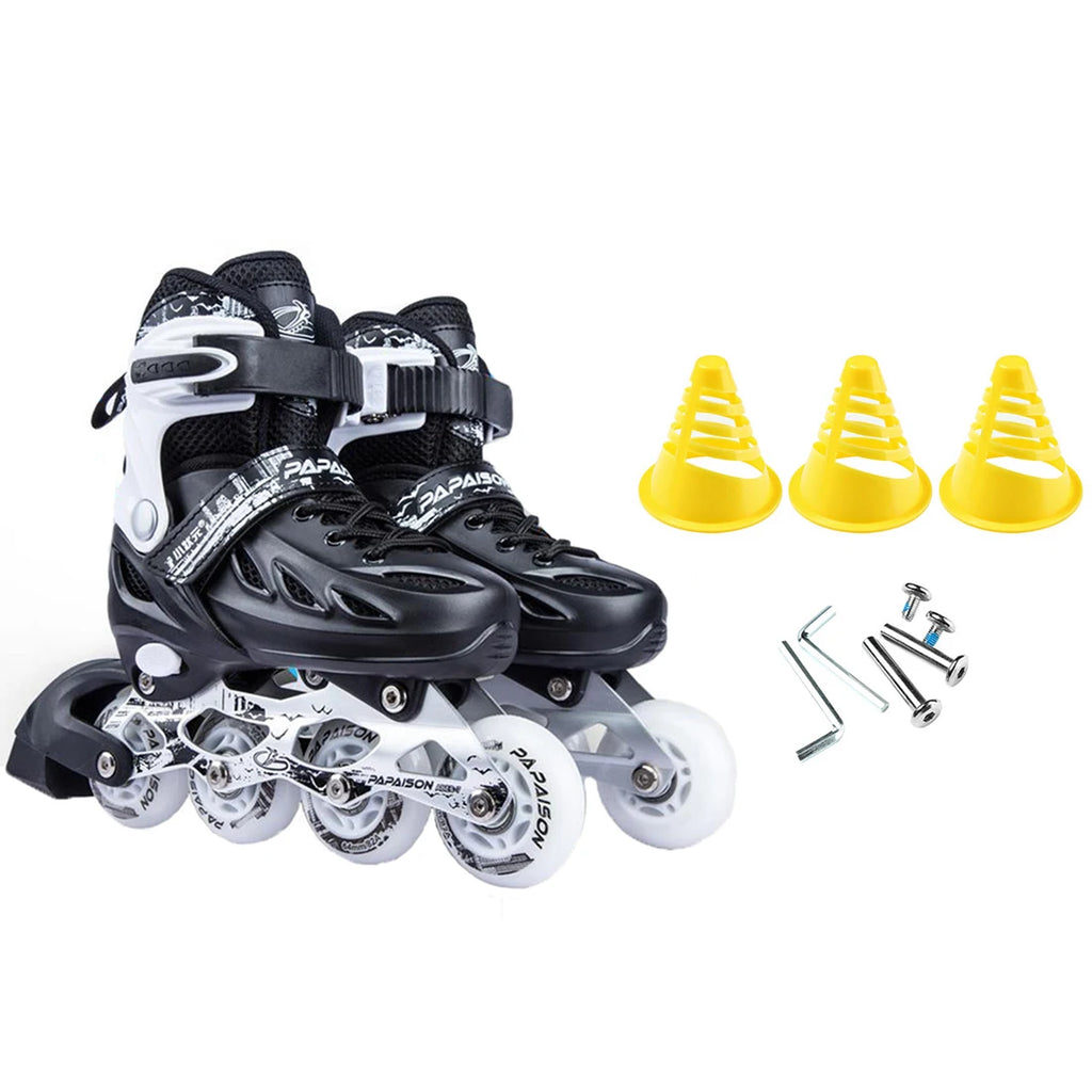 Adjustable Inline Roller Skate Shoes Professional Flashing Sliding Sneaker Outdoor Racing Speed Skating 4 Wheels Shoes Gifts