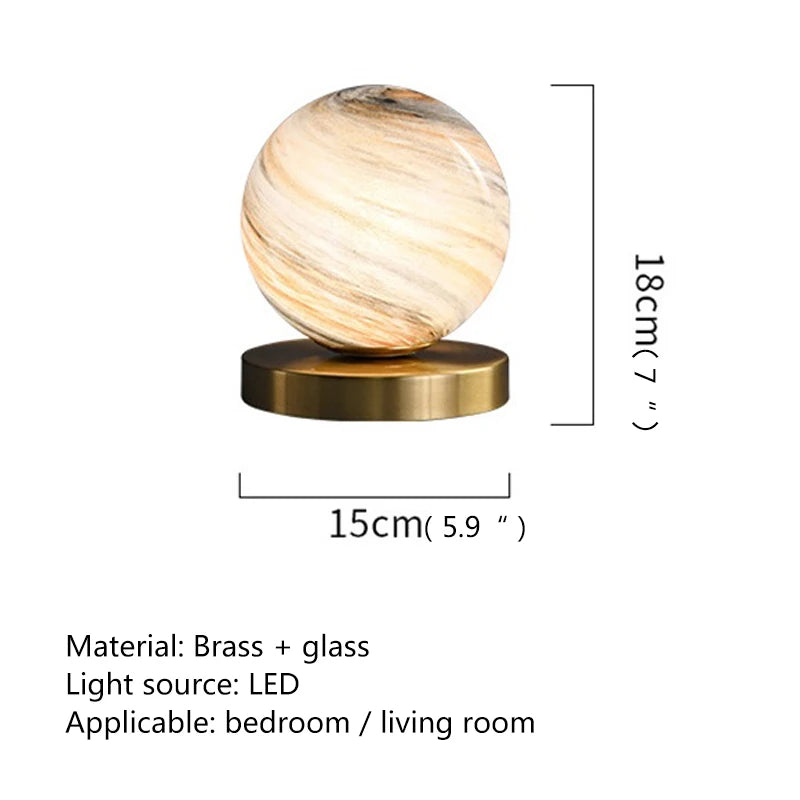 High Quality Brass Nordic Modern Creative Desk Light LED Decorative Glass Ball Table Lamp
