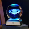 Christmas Atmosphere Desk Table USB Powered Carved 3D Crystal Ball Led Night Lamp Bedroom Decoration