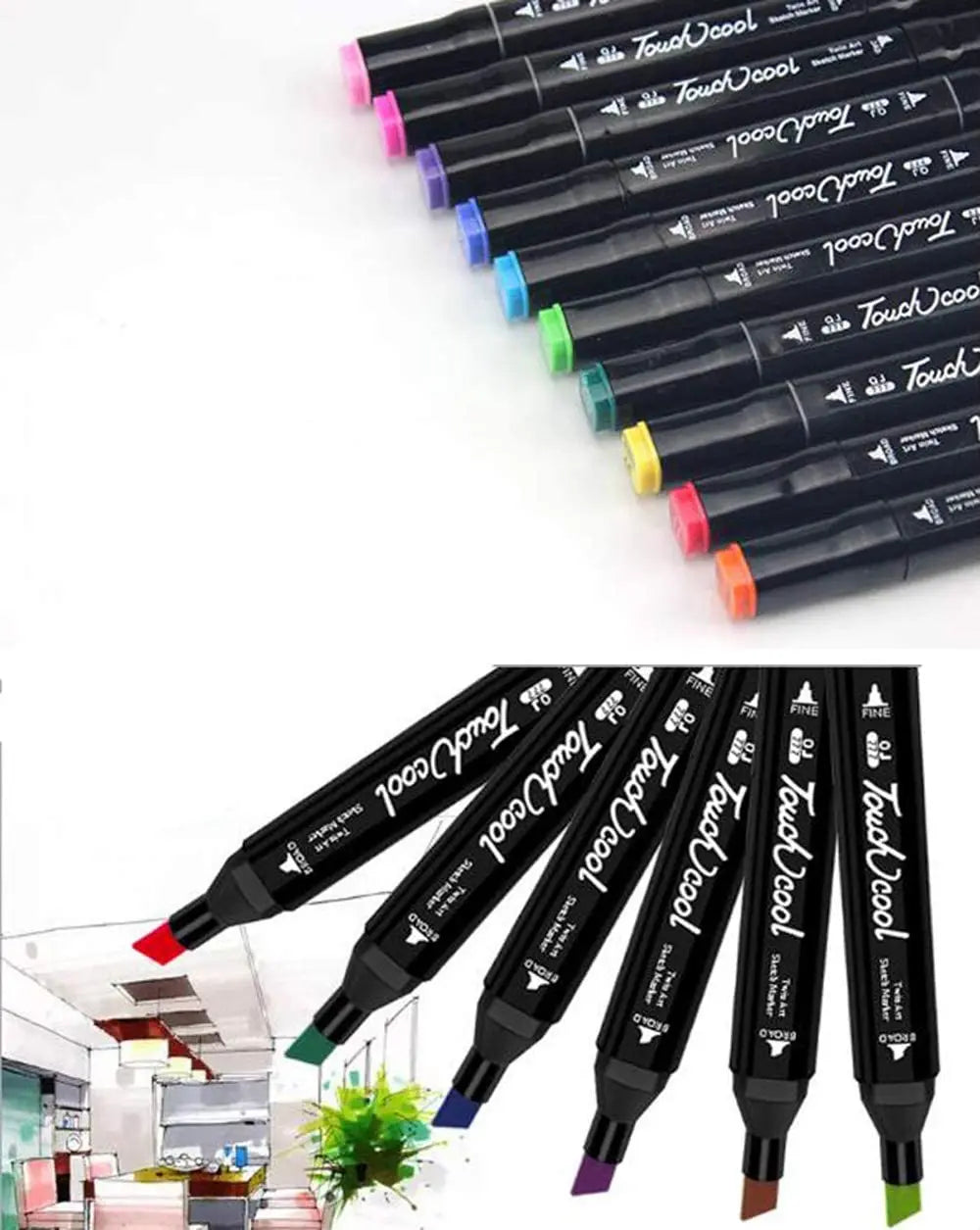 Alcohol marker Drawing Marker Pen School Student Painter Supplies  Dual Tip 262 Color Markers