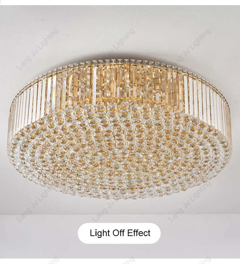 Post-Modern Classic Design Round Chrome Crystal Ball Luxury Ceiling Chandelier for Hotel Room Wedding Decoration Villa Led Light