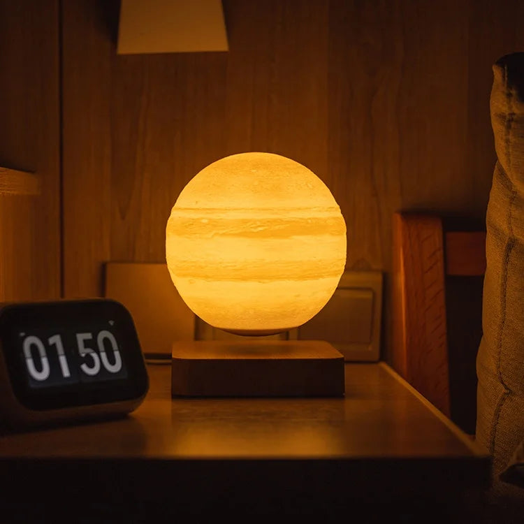 Christmas Gift Kids Night Novelty Home Bedroom Living Magnetic Levitation 3D Printing Led 14cm 18cm Moon Mars Saturn Room Lamp