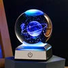 Christmas Atmosphere Desk Table USB Powered Carved 3D Crystal Ball Led Night Lamp Bedroom Decoration