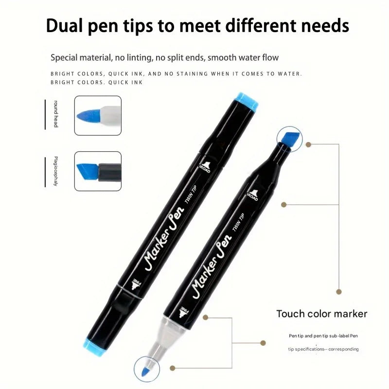 Drawing Double Head Erasable Oily Art 120 Colors Dual-side Writing Marker Pen China Origin