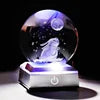 Christmas Atmosphere Desk Table USB Powered Carved 3D Crystal Ball Led Night Lamp Bedroom Decoration