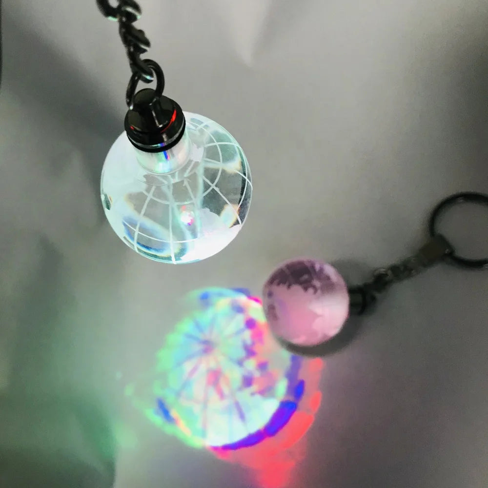 Cheap Strobe Light Ball Keychain Gifts Led Sphere Flash Light Crystal Ball Keychain