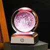 Christmas Atmosphere Desk Table USB Powered Carved 3D Crystal Ball Led Night Lamp Bedroom Decoration