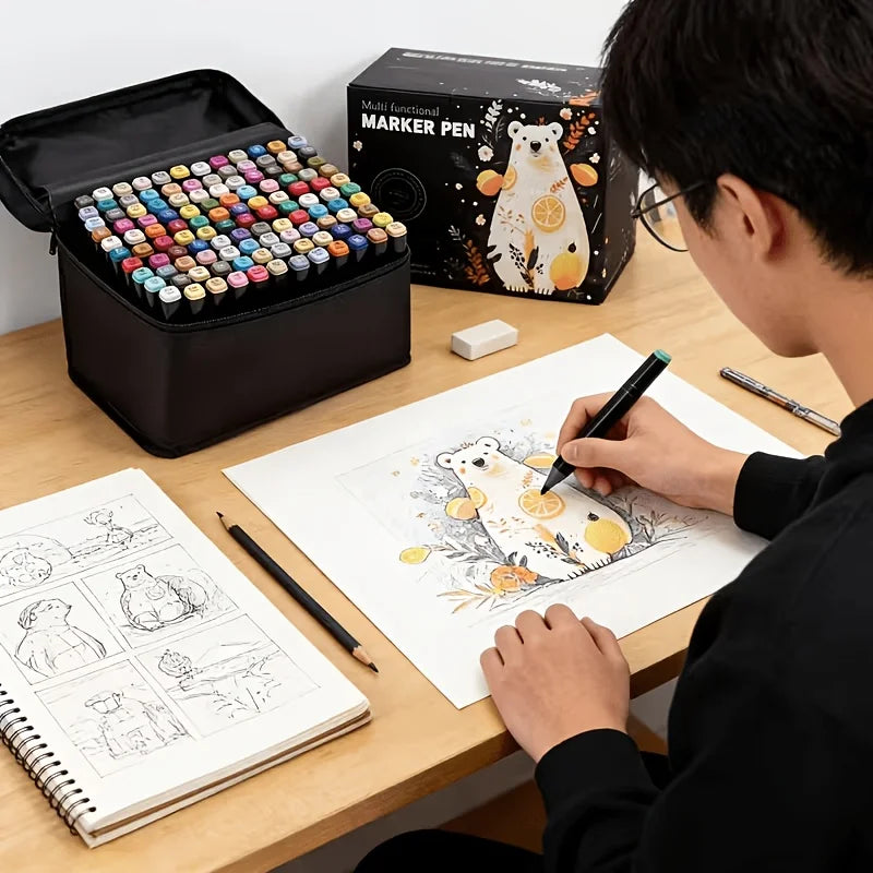 Drawing Double Head Erasable Oily Art 120 Colors Dual-side Writing Marker Pen China Origin