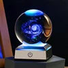 Christmas Atmosphere Desk Table USB Powered Carved 3D Crystal Ball Led Night Lamp Bedroom Decoration