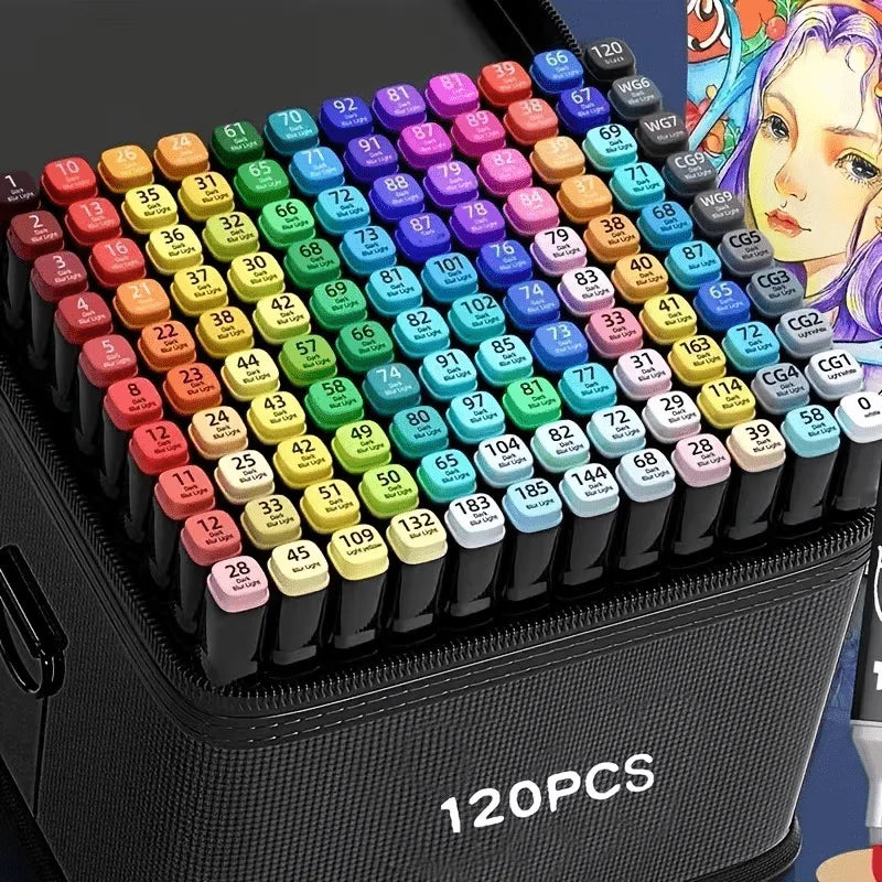 Drawing Double Head Erasable Oily Art 120 Colors Dual-side Writing Marker Pen China Origin