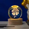 6CM 8cm 3D Art Crystal Ball USB Night Light Moon Planet Solar System Astronaut Led Light Glass Ball LED Lamp With Wood Base
