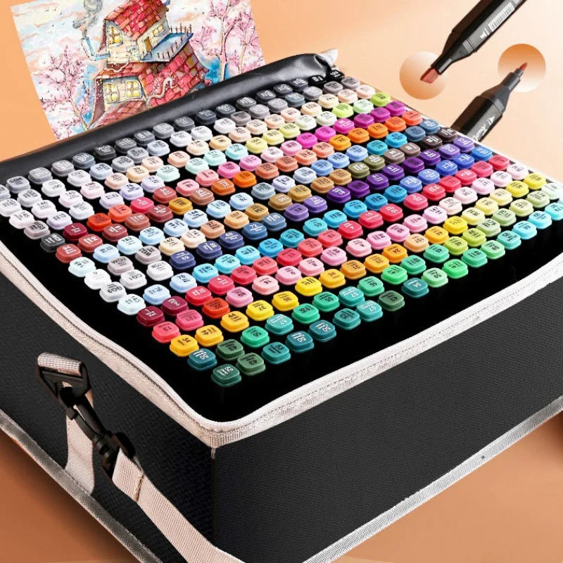 Alcohol marker Drawing Marker Pen School Student Painter Supplies  Dual Tip 262 Color Markers