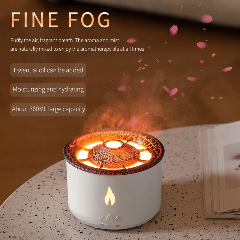 Home Mini Flame Essential Oil Aroma Diffuser Volcano Ultrasonic Purifier air Humidifiers