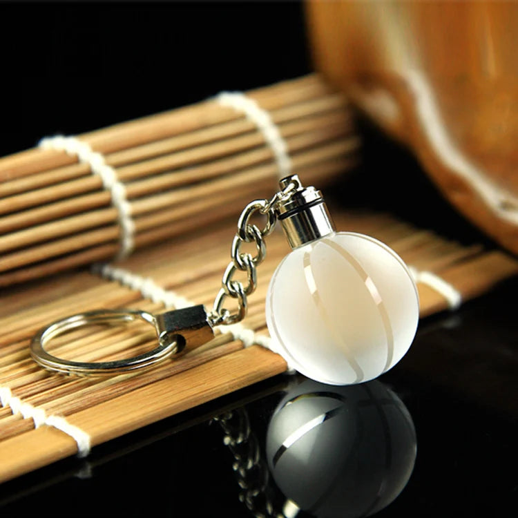 Cheap Strobe Light Ball Keychain Gifts Led Sphere Flash Light Crystal Ball Keychain