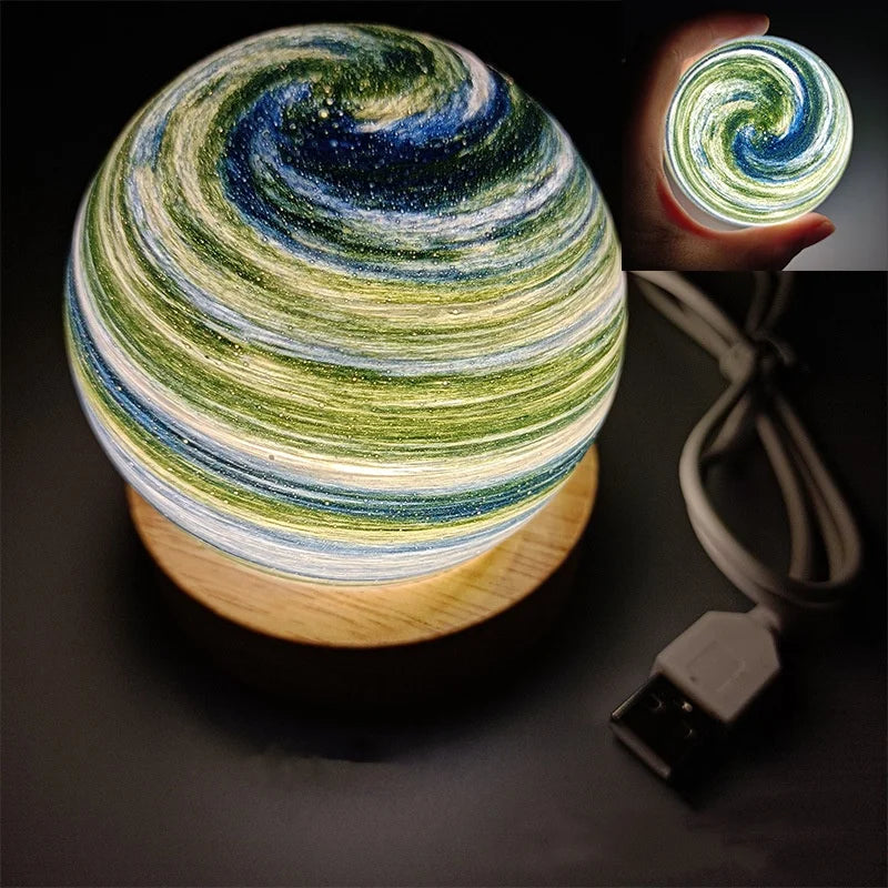 Decorative Ball Luminous Glass Sphere Moon Lamp Exquisite Decorative Balls Home Accessories Desktop Ornament 3d Moon