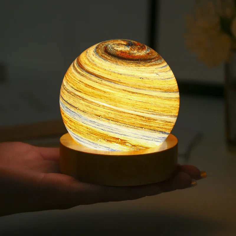 Decorative Ball Luminous Glass Sphere Moon Lamp Exquisite Decorative Balls Home Accessories Desktop Ornament 3d Moon