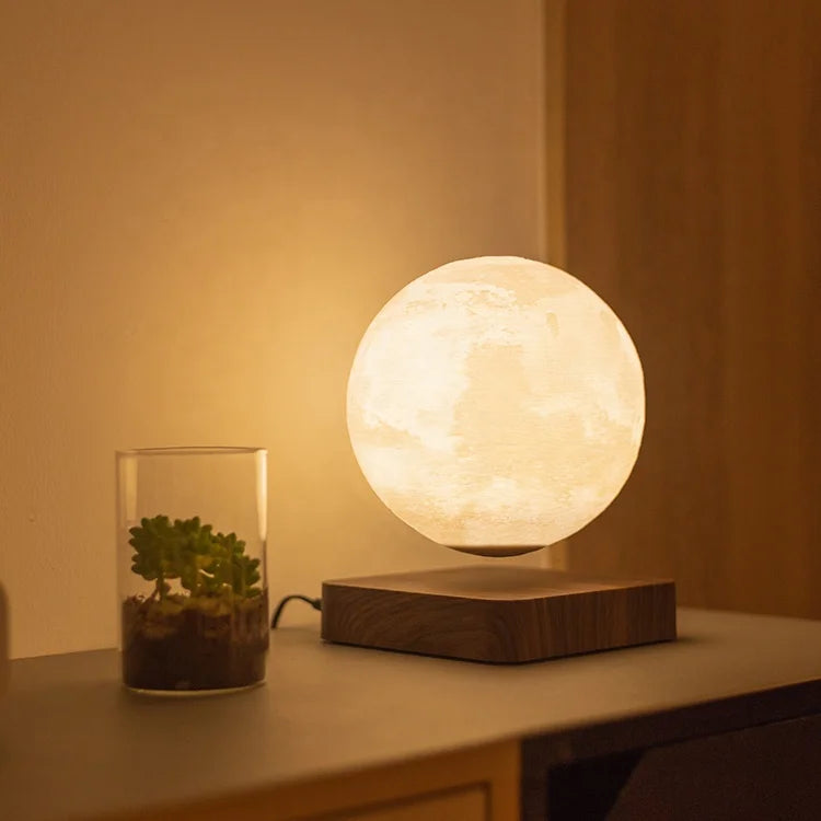 Christmas Gift Kids Night Novelty Home Bedroom Living Magnetic Levitation 3D Printing Led 14cm 18cm Moon Mars Saturn Room Lamp