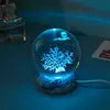 6CM 8cm 3D Art Crystal Ball USB Night Light Moon Planet Solar System Astronaut Led Light Glass Ball LED Lamp With Wood Base