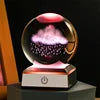 Christmas Atmosphere Desk Table USB Powered Carved 3D Crystal Ball Led Night Lamp Bedroom Decoration