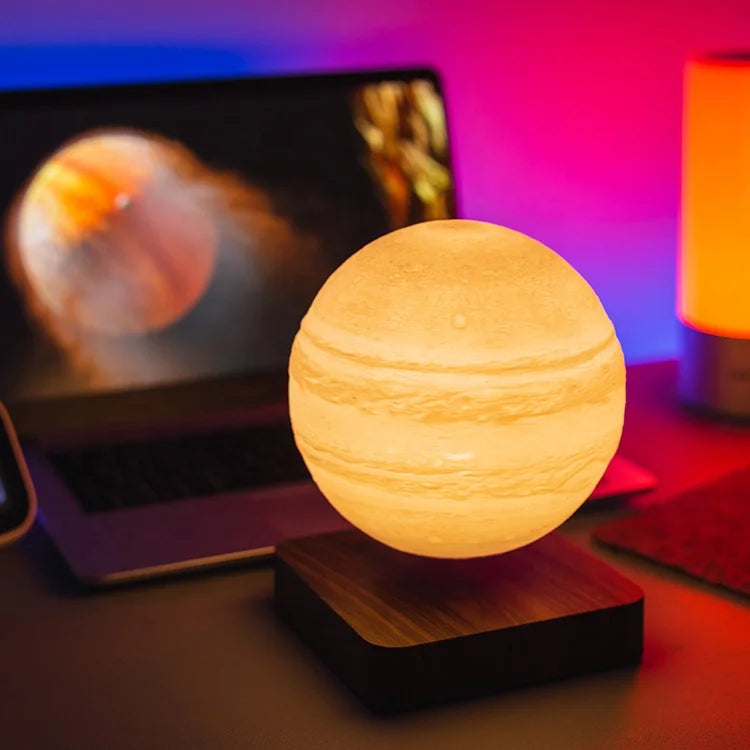 Christmas Gift Kids Night Novelty Home Bedroom Living Magnetic Levitation 3D Printing Led 14cm 18cm Moon Mars Saturn Room Lamp