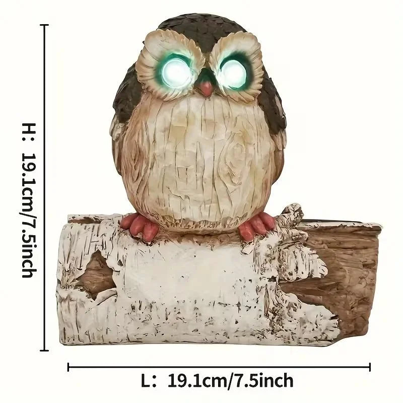 Resin Tree Stump Owl Sculpture-Biomimetic Design Hand-Painted Garden Decoration for Outdoor Space Calming Atmosphere-Halloween
