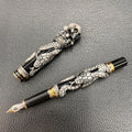Jinhao Black Snake Fountain Pen Medium Nib Retro Style With Skull Head Solid Metal Design Calligraphy Pen