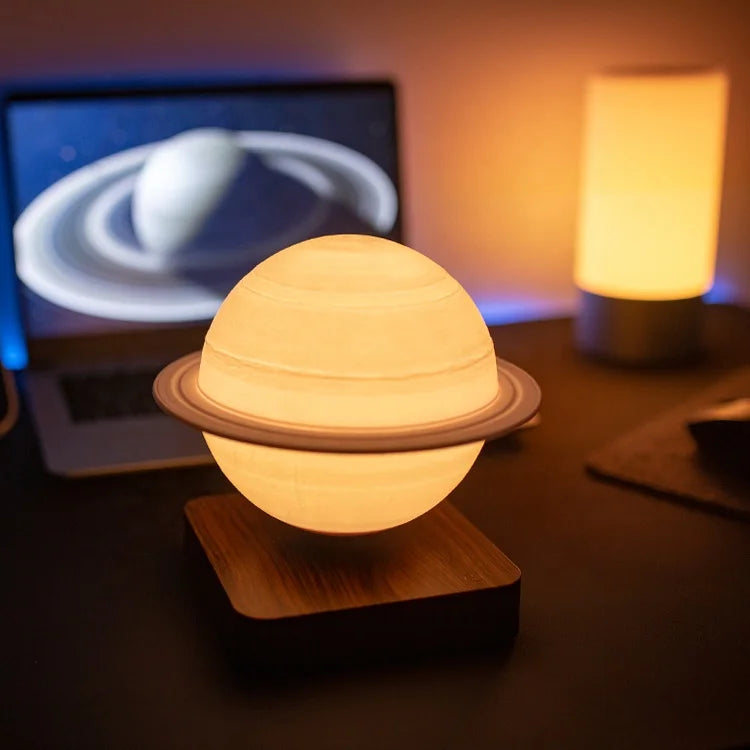 Christmas Gift Kids Night Novelty Home Bedroom Living Magnetic Levitation 3D Printing Led 14cm 18cm Moon Mars Saturn Room Lamp