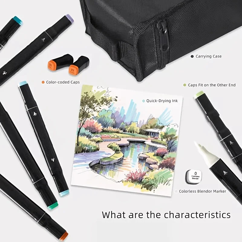 Drawing Double Head Erasable Oily Art 120 Colors Dual-side Writing Marker Pen China Origin