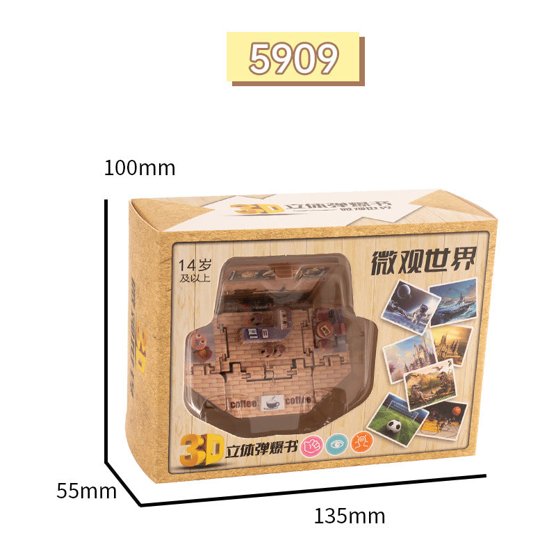 3D pop-up book Taishan folding bomb book Shandong Wuyue exclusive tourism souvenir creative key chain pendant
