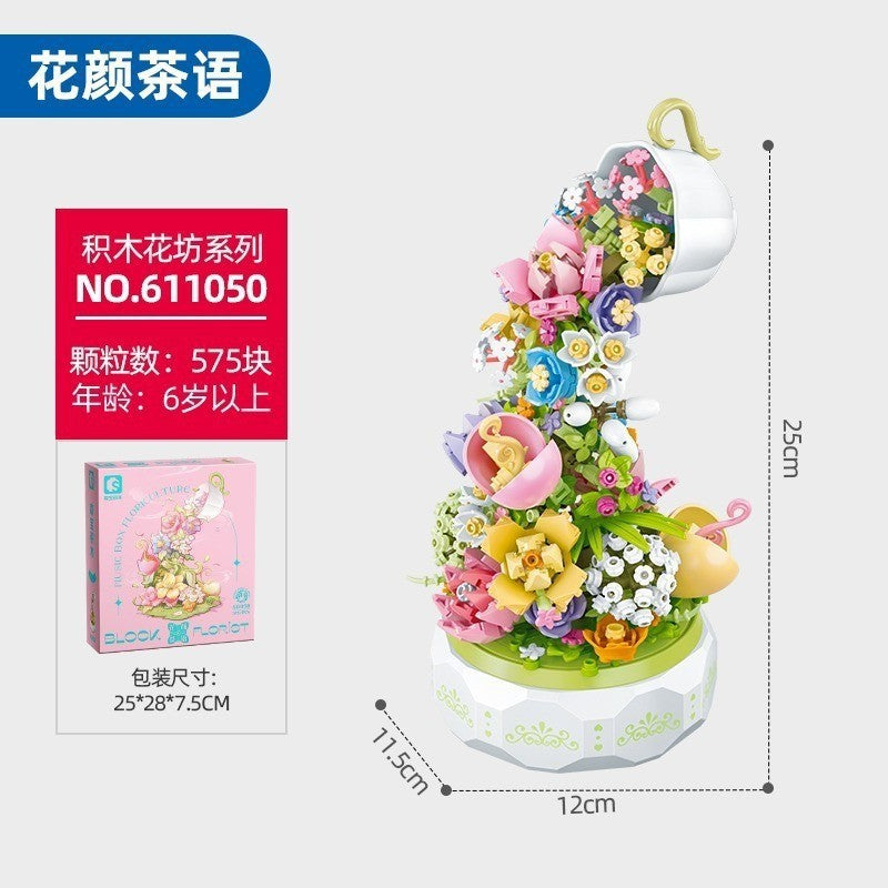 Genuine Jiaqi 1302 Colorful Christmas Tree Building Blocks Rotating Music Box Chinese Christmas Building Blocks Gift