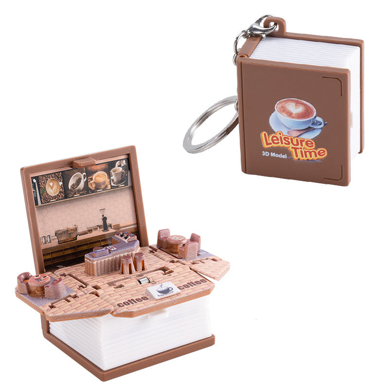 3D pop-up book Taishan folding bomb book Shandong Wuyue exclusive tourism souvenir creative key chain pendant