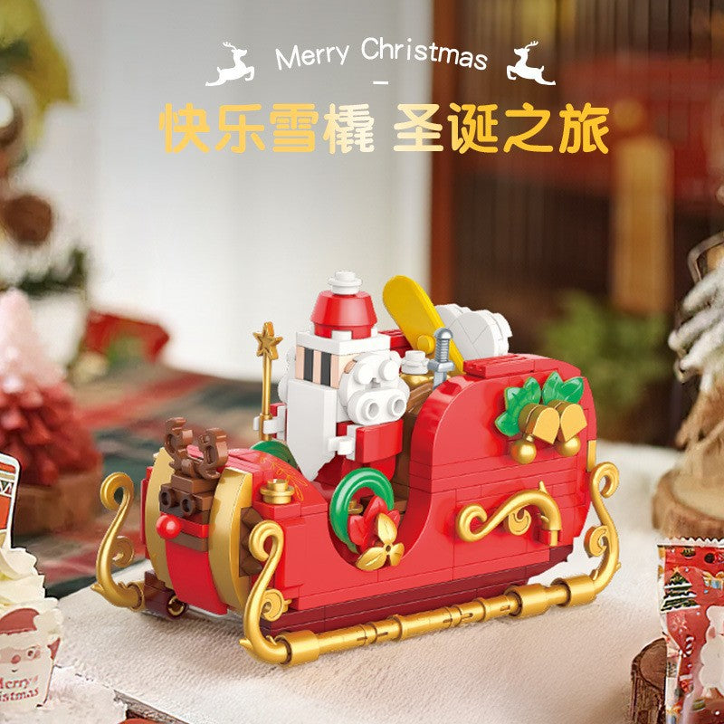 Genuine Jiaqi 1302 Colorful Christmas Tree Building Blocks Rotating Music Box Chinese Christmas Building Blocks Gift