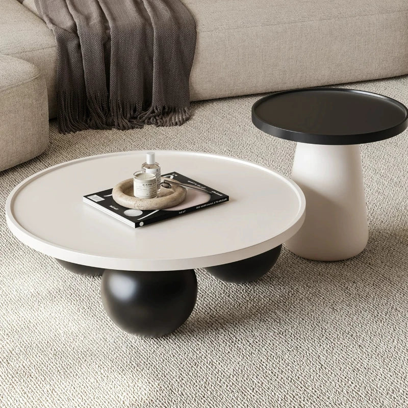 Sofa Coffee Table Round Small Living Room Side Tray Coffe Table Bedroom White Mesa De Centro Sala Japandi Style Furniture