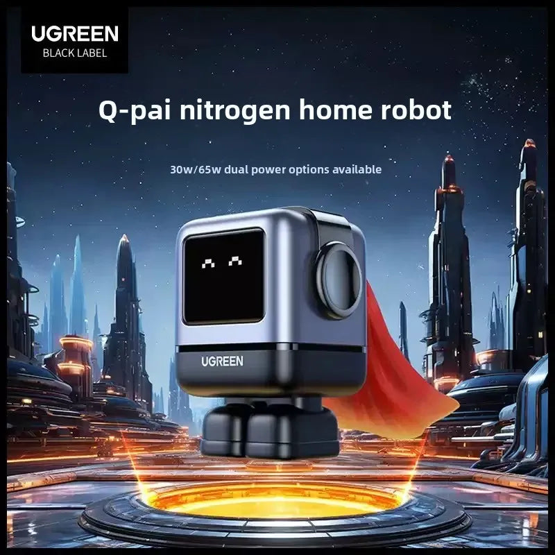 Ugreen 65W GaN Fast Charger 2C1A Mini Robot Quick Charge PD QC Wall Adapter Portable Travel Charger For Phones Laptop Gifts