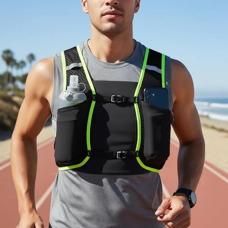Hydration Vest Backpack for Running Lightweight 5L Marathon Storage Adjustable for Cycling Hiking Outdoor Fitness