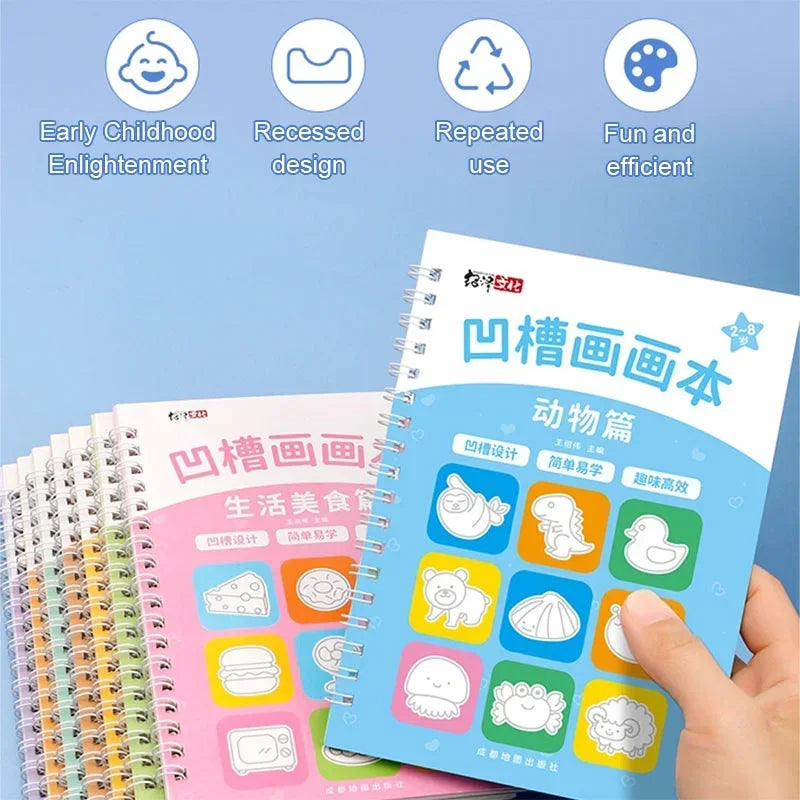Magic Copybook Children's Groove Drawing Book Kindergarten 3-8 Ages Children's Drawing Basic Practice Groove Book