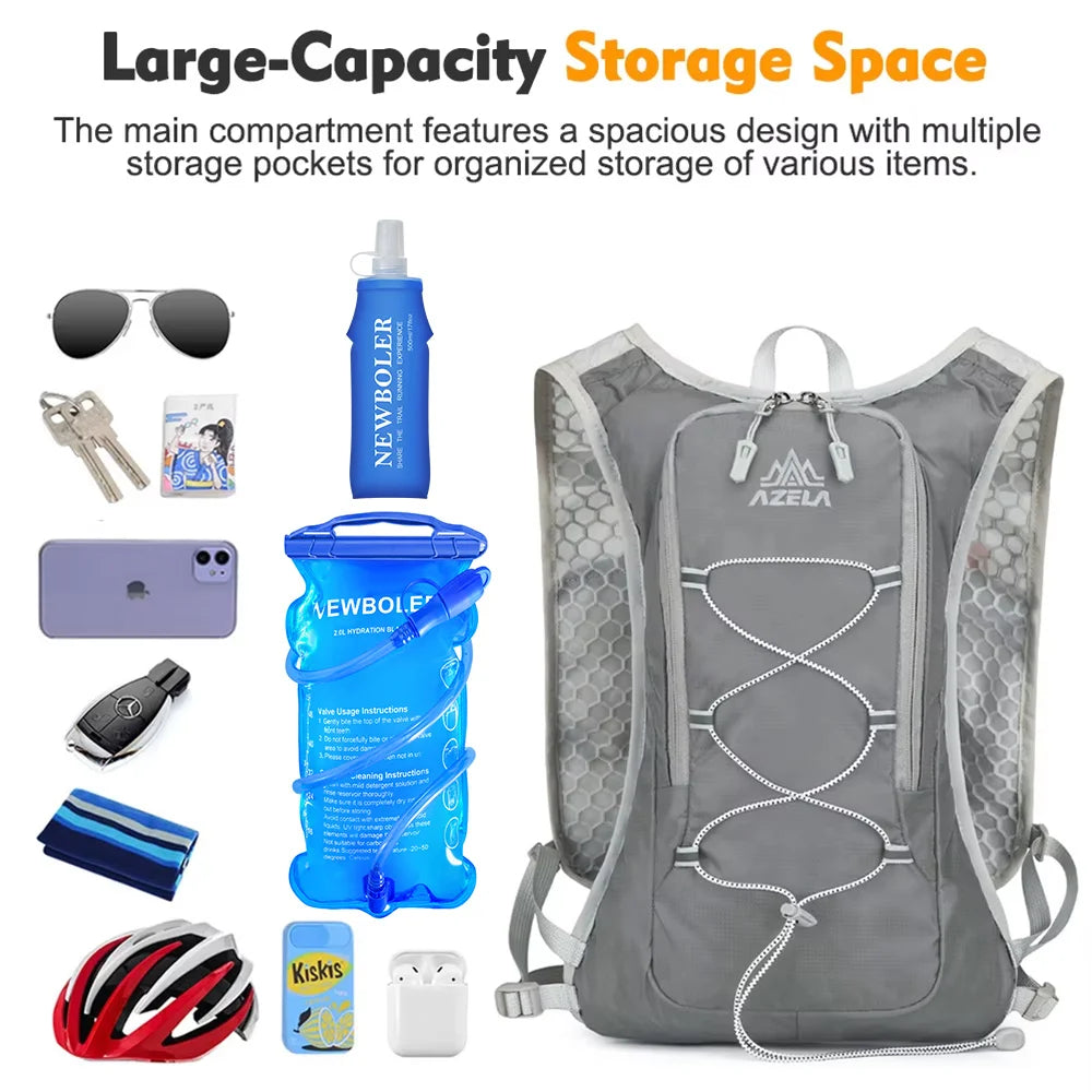 Running Hydration Vest Backpack Men Outdoor Sport Bag Trail Marathon Jogging Hiking Backpack Option Water Bag Flask 500ML 2L