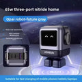 Ugreen 65W GaN Fast Charger 2C1A Mini Robot Quick Charge PD QC Wall Adapter Portable Travel Charger For Phones Laptop Gifts