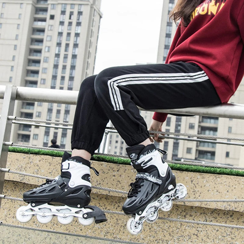 Adjustable Inline Roller Skate Shoes Professional Flashing Sliding Sneaker Outdoor Racing Speed Skating 4 Wheels Shoes Gifts
