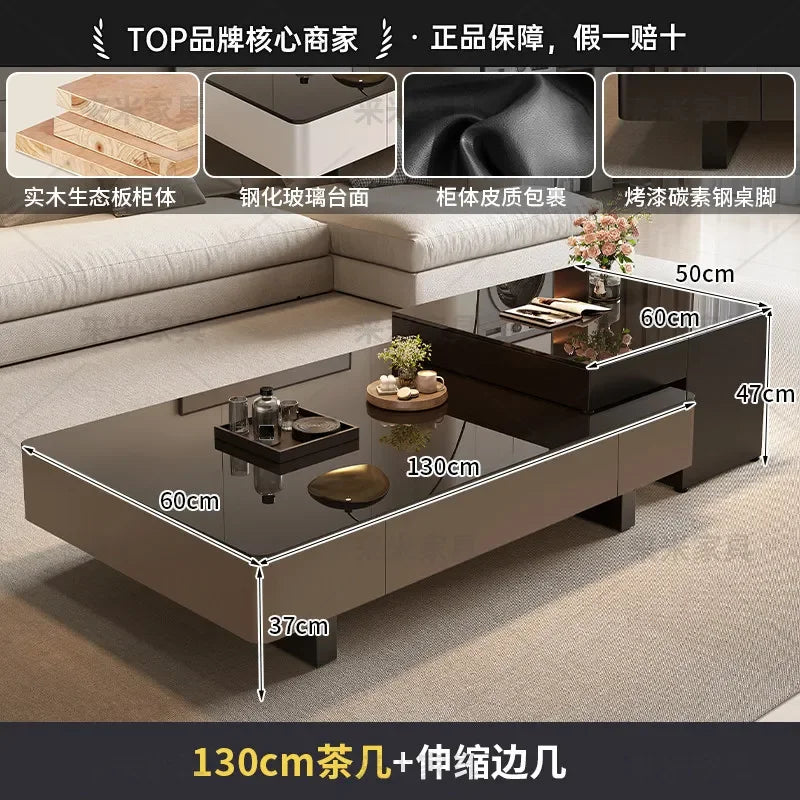 Sofa Adjustable Coffee Tables Foldable Console Classic Luxury Coffee Tables Black Retro Mesa De Centro Sala Furniture Home