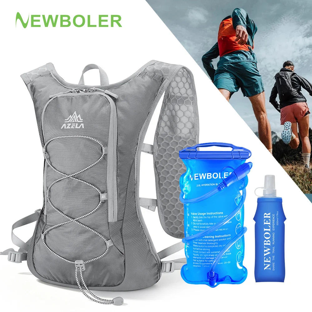 Running Hydration Vest Backpack Men Outdoor Sport Bag Trail Marathon Jogging Hiking Backpack Option Water Bag Flask 500ML 2L