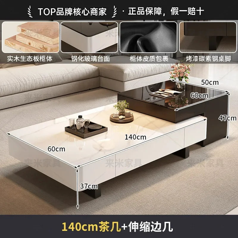 Sofa Adjustable Coffee Tables Foldable Console Classic Luxury Coffee Tables Black Retro Mesa De Centro Sala Furniture Home