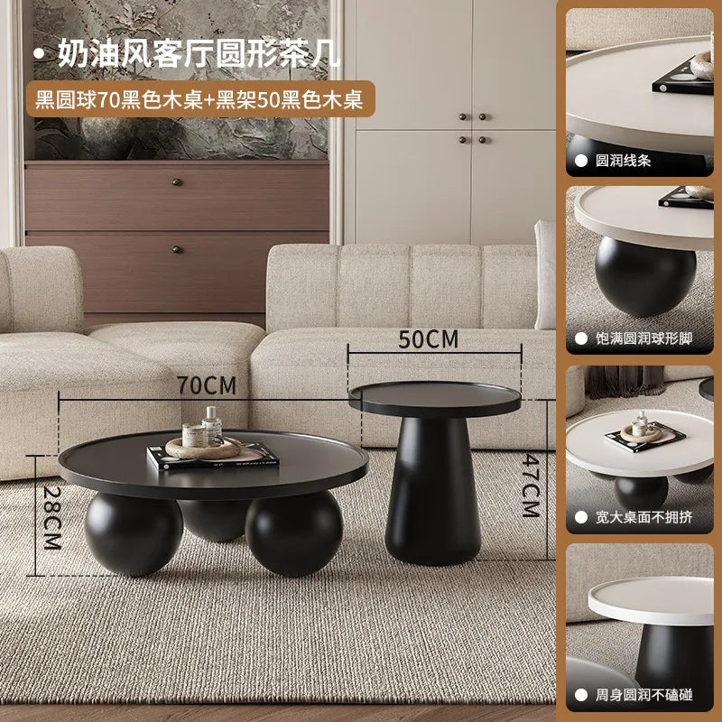 Sofa Coffee Table Round Small Living Room Side Tray Coffe Table Bedroom White Mesa De Centro Sala Japandi Style Furniture