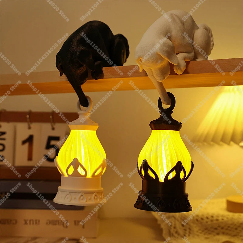 Cat/Dog Shaped Night Light - Creative Desktop Lamp for Home Decor, Bookcase Shelf Decoration, Warm Glow for Bedroom Living Roo